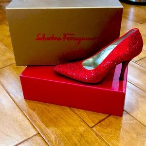 Salvatore Ferragamo Swarovski Millinium Red Pumps